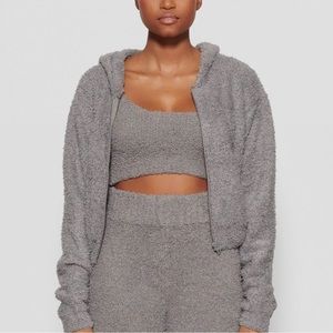 Skims Grey Cozy Knit Set- Pants, Top, Jacket
